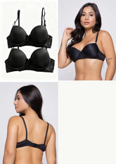 Kit 2 Sutiã Básico Com Bojo Preto