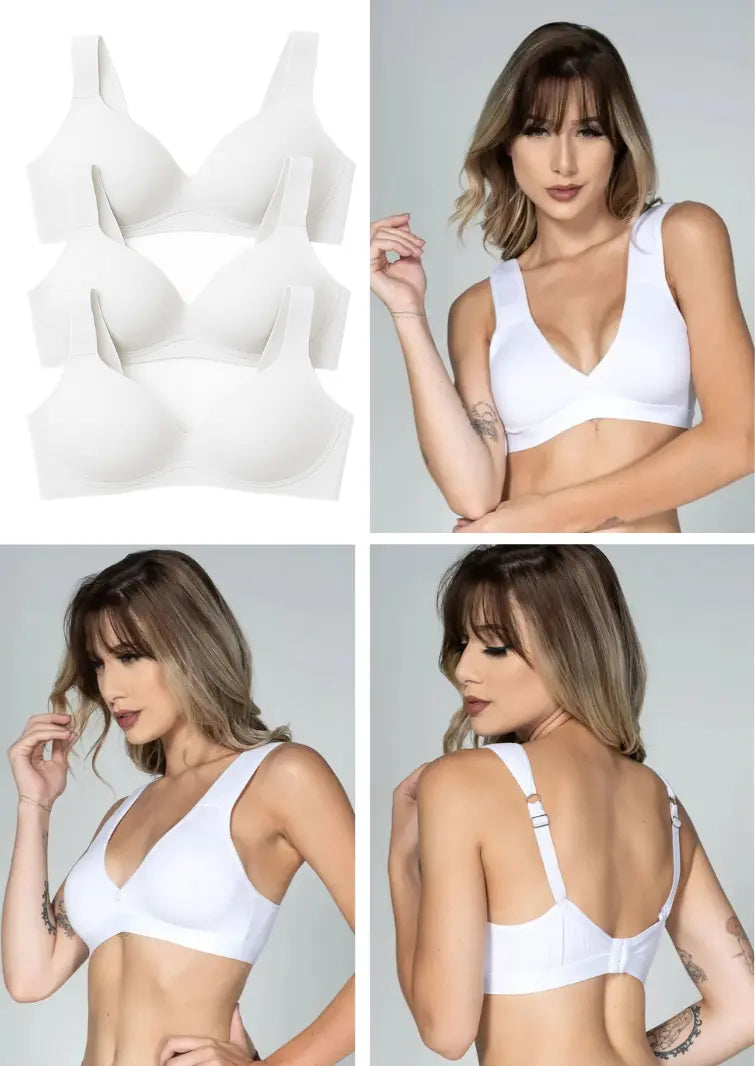 Kit 3 Sutiã Sem Bojo Alça de Espuma Bege