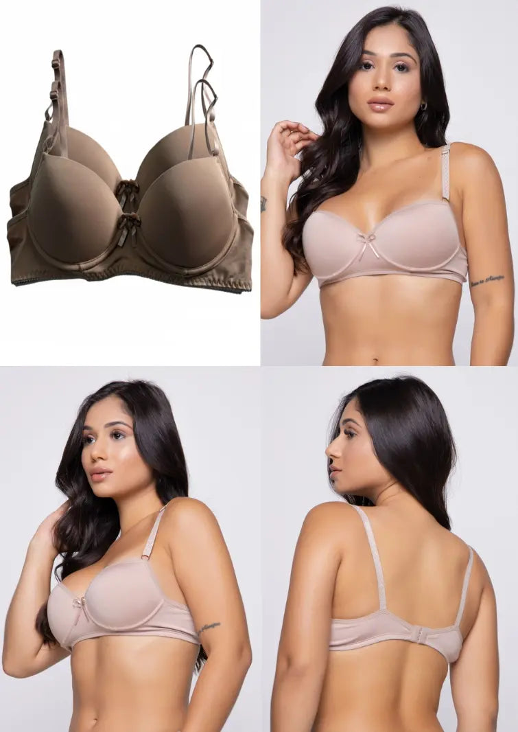 Kit 2 Sutiã Básico Com Bojo Bege