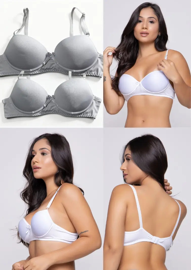 Kit 2 Sutiã Básico Com Bojo Bege