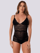 Body Em Renda Sem Bojo Preto