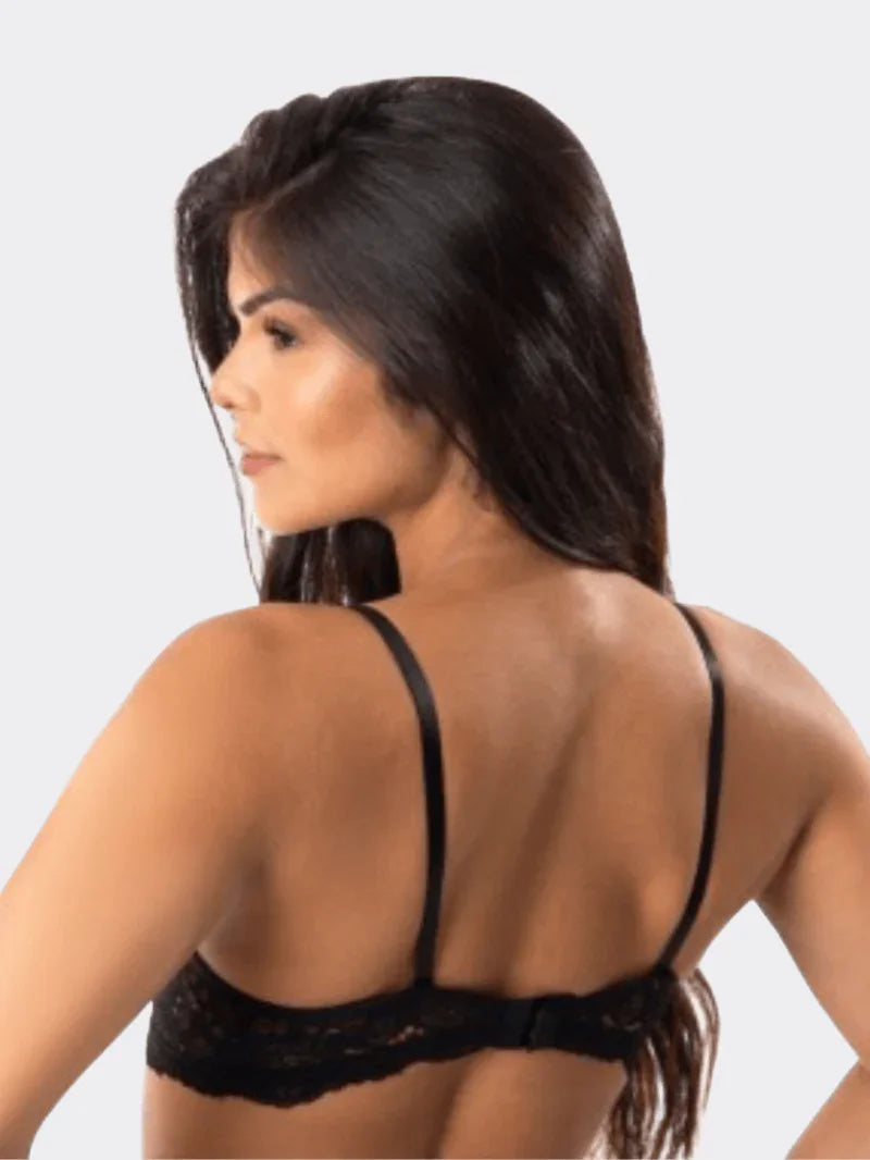 Sutiã Básico Com Bojo Em Renda Preto