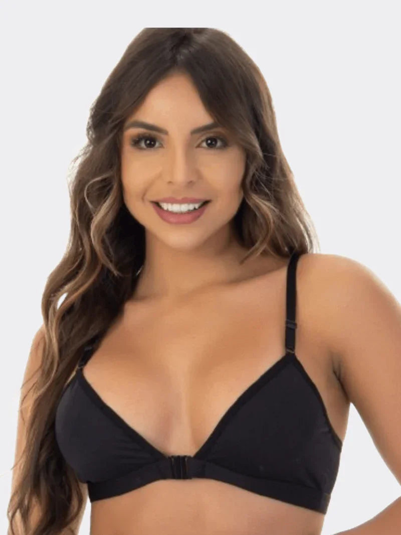 Sutiã Nadador Com Abertura Frontal Sem Bojo Preto