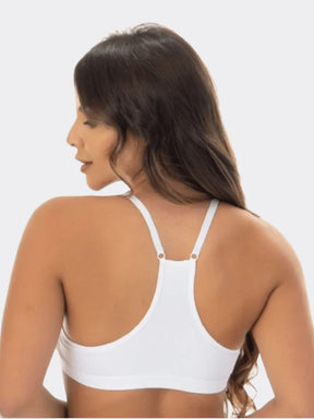 Sutiã Nadador Com Abertura Frontal Sem Bojo Branco