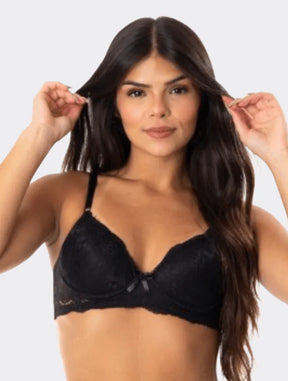 Sutiã Básico Com Bojo Em Renda Branco