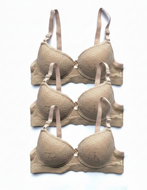 Kit 3 Sutiã Plus Size Em Renda