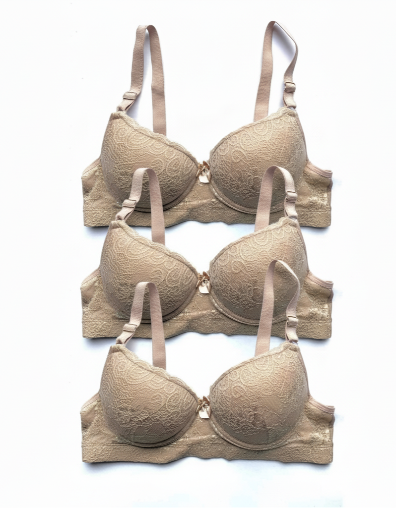 Kit 3 Sutiã Plus Size Em Renda