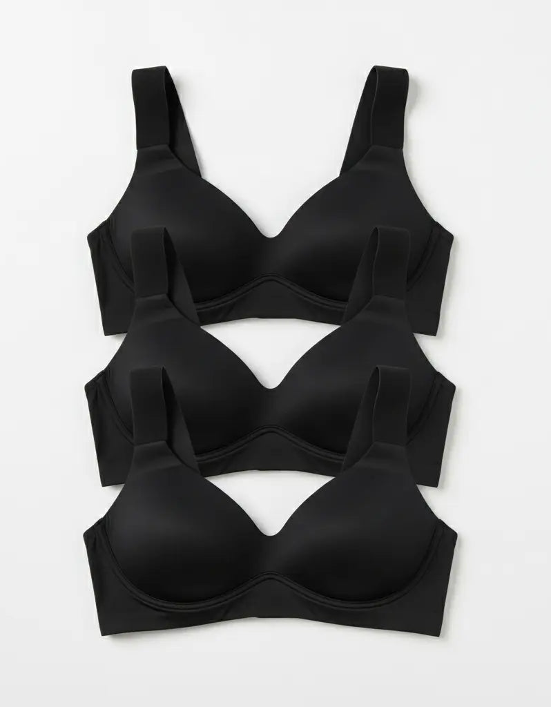 Kit 3 Sutiã Sem Bojo Alça de Espuma Preto