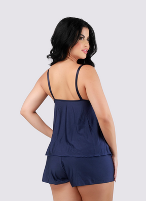 Baby Doll Amamentar Em Renda Marinho