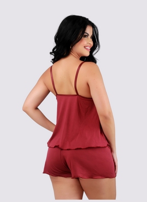 Baby Doll Amamentar Em Renda Marinho