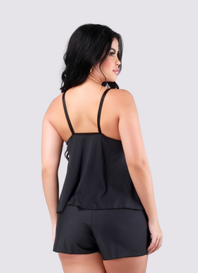 Baby Doll Amamentar Em Renda Marinho