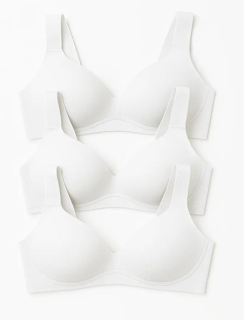 Kit 3 Sutiã Sem Bojo Alça de Espuma Branco