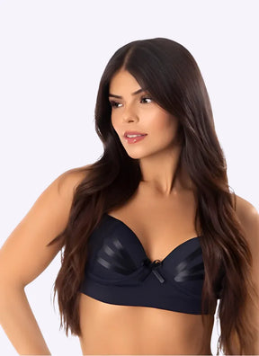 Sutiã Push up Com Bojo Detalhe Em Fita Preto