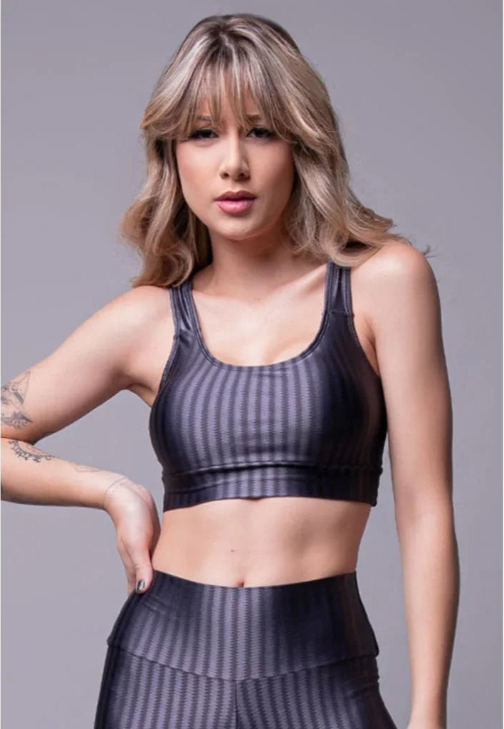 Top Fitness Com Bojo Removível Preto