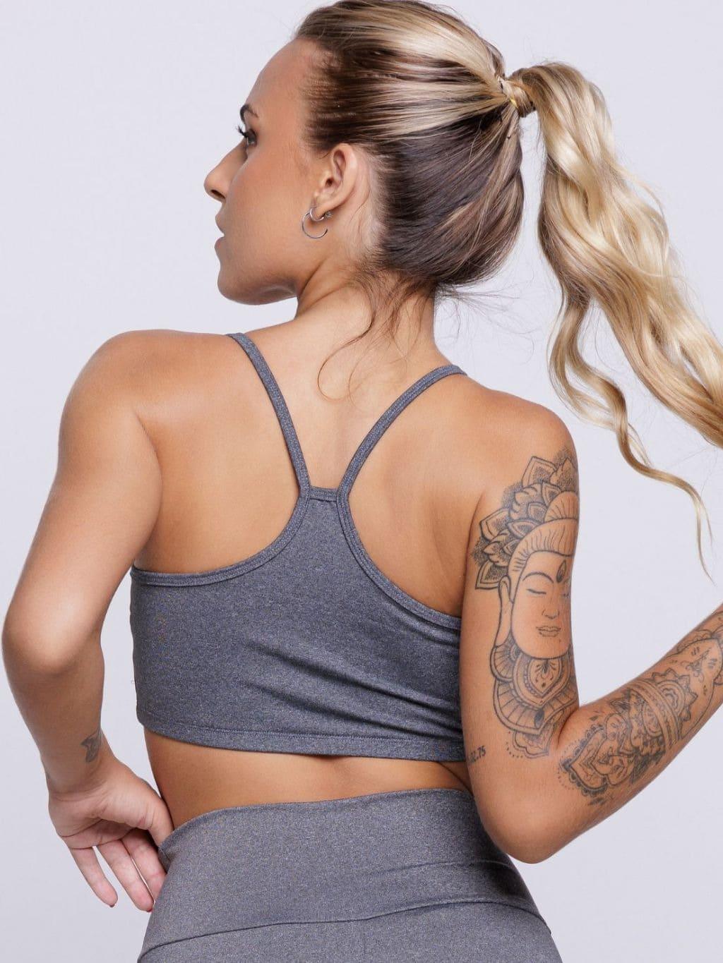 Top Fitness Nadador Sem Bojo Cinza