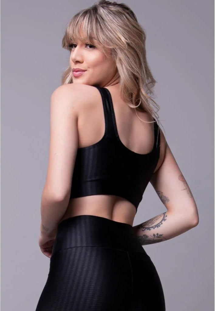 Top Fitness Com Bojo Removível Preto