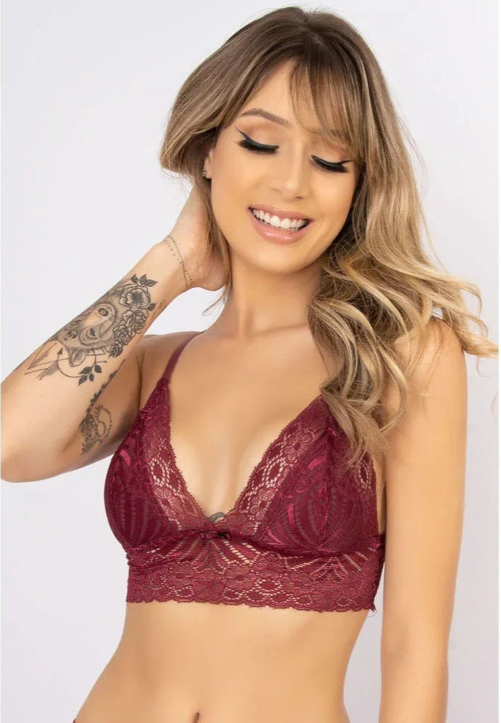 Sutiã Triangulo Sem Bojo Em Renda Preto