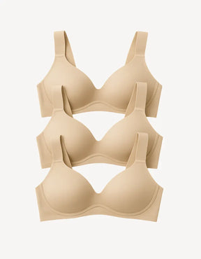 Kit 3 Sutiã Sem Bojo Alça de Espuma Bege