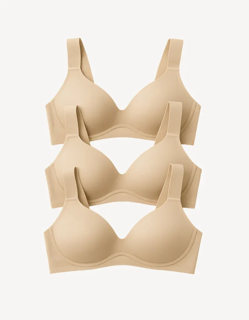 Kit 3 Sutiã Sem Bojo Alça de Espuma Bege
