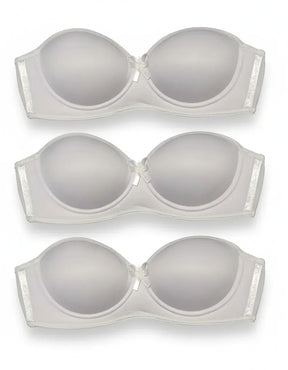 Kit 3 Sutiã Tomara Que Caia Alça Silicone Removível Branco