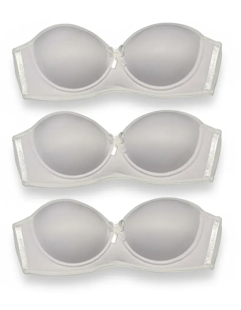 Kit 3 Sutiã Tomara Que Caia Alça Silicone Removível Branco