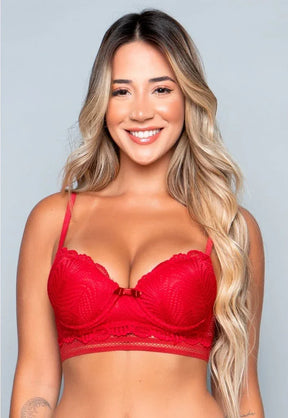 Sutiã Lingerie Com Bojo Em Renda Marinho