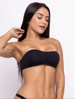 Sutiã Top Faixa Com Bojo preto