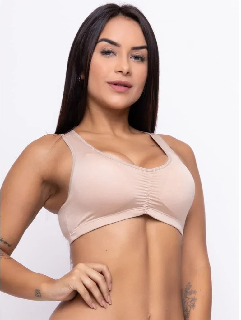 Top Fitness Nadador Com Bojo Removível Bege