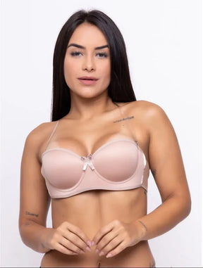 Kit 3 Sutiã Tomara Que Caia Alça Silicone Removível Bege