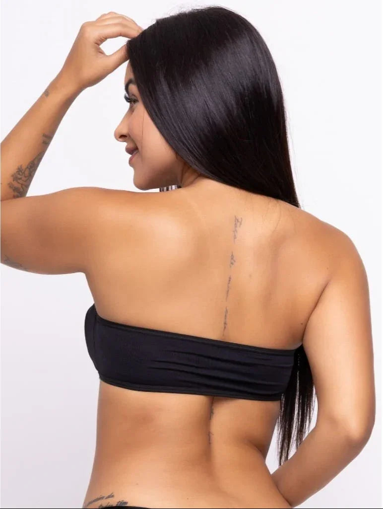 Sutiã Top Faixa Com Bojo preto