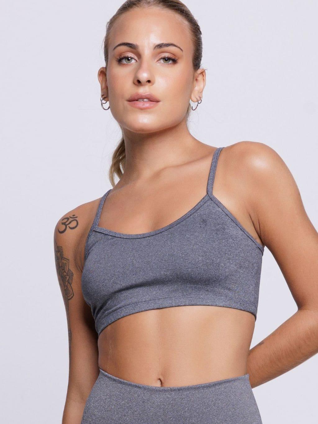 Top Fitness Nadador Sem Bojo Cinza