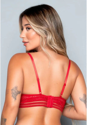 Sutiã Lingerie Com Bojo Em Renda Marinho