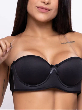 Sutiã Tomara Que Caia Alça Silicone Removível Preto