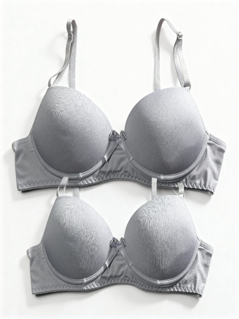 Kit 2 Sutiã Básico Com Bojo Branco