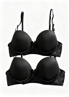 Kit 2 Sutiã Básico Com Bojo Preto