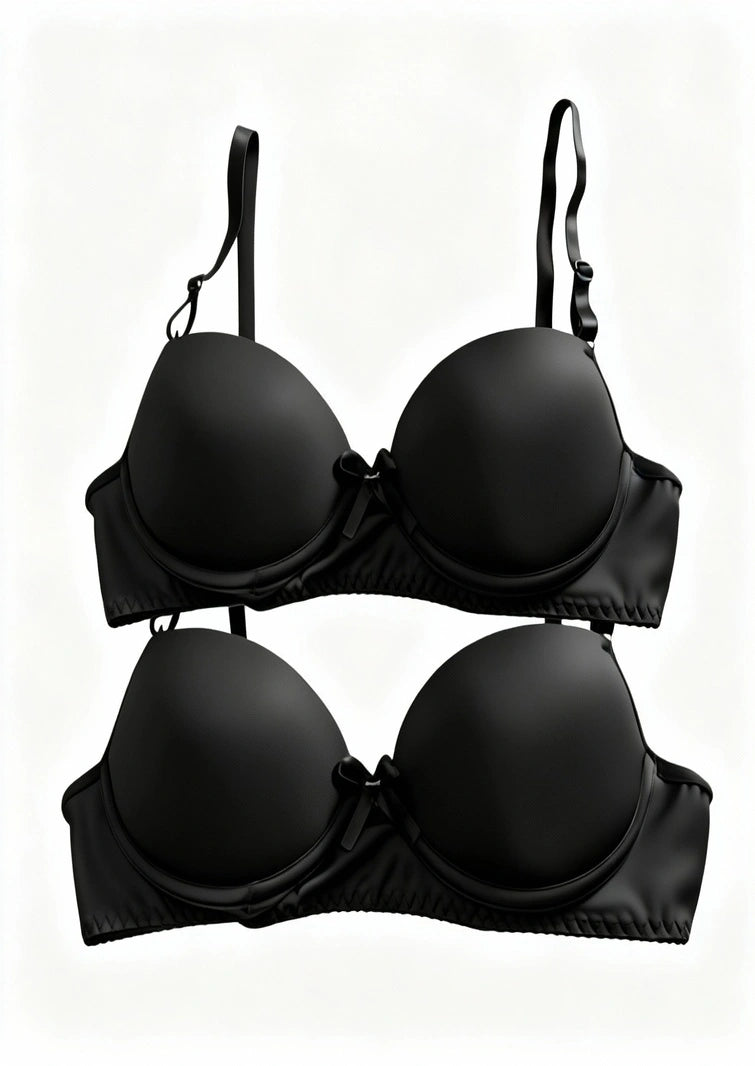 Kit 2 Sutiã Básico Com Bojo Preto