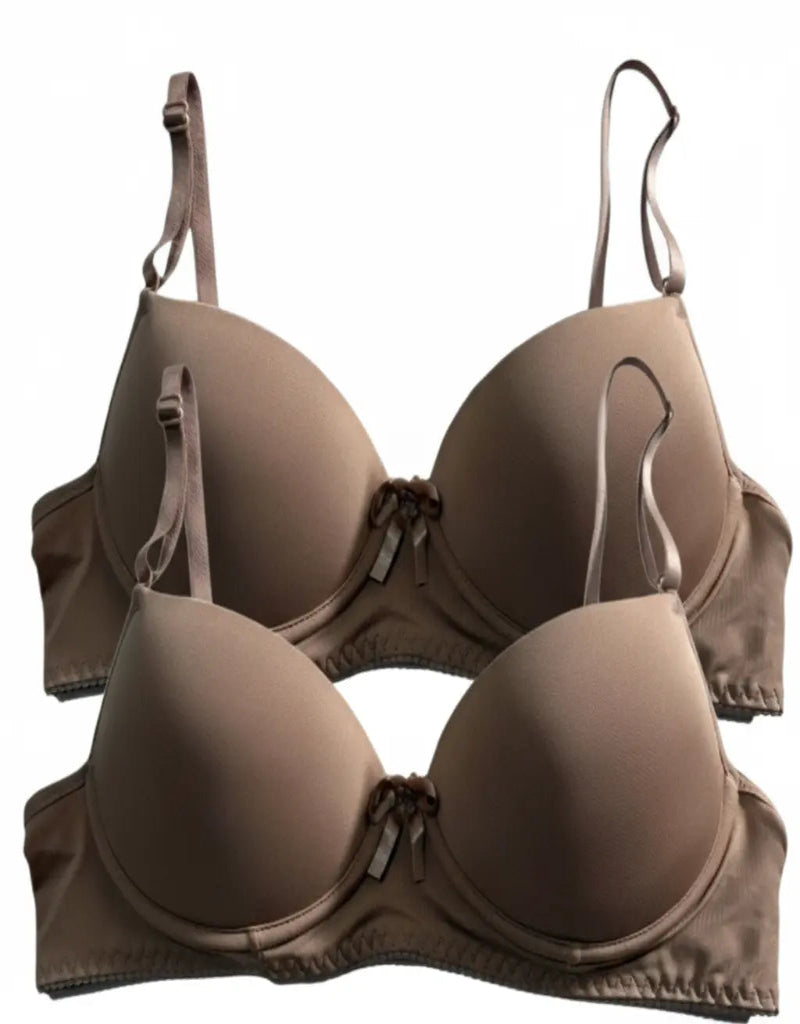 Kit 2 Sutiã Básico Com Bojo Bege